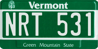 VT license plate NRT531