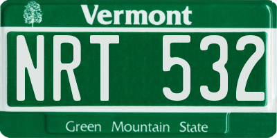 VT license plate NRT532