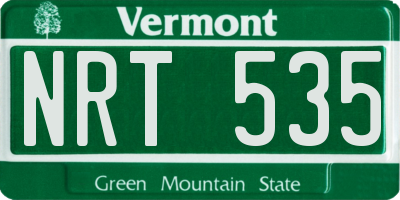 VT license plate NRT535
