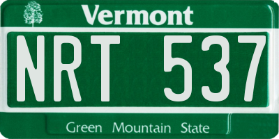 VT license plate NRT537