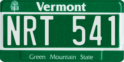 VT license plate NRT541