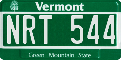 VT license plate NRT544