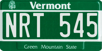 VT license plate NRT545