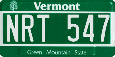 VT license plate NRT547