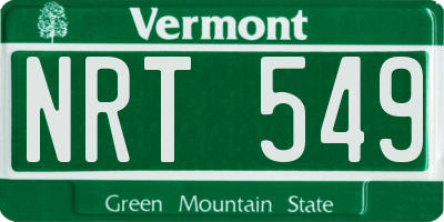VT license plate NRT549