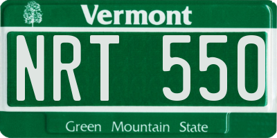 VT license plate NRT550