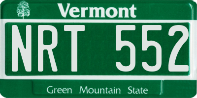 VT license plate NRT552
