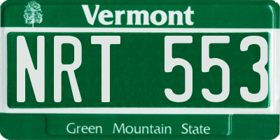 VT license plate NRT553