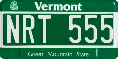 VT license plate NRT555