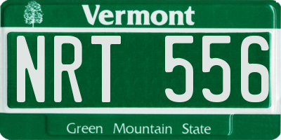 VT license plate NRT556