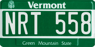VT license plate NRT558