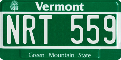 VT license plate NRT559