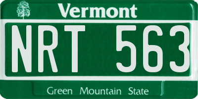 VT license plate NRT563