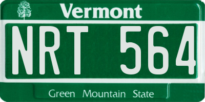 VT license plate NRT564