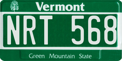 VT license plate NRT568