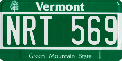 VT license plate NRT569