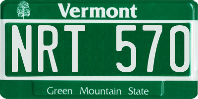 VT license plate NRT570