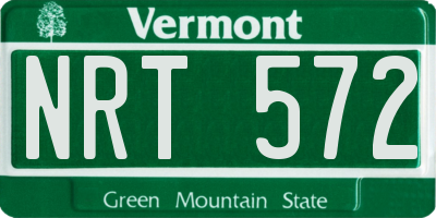 VT license plate NRT572
