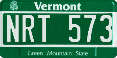 VT license plate NRT573