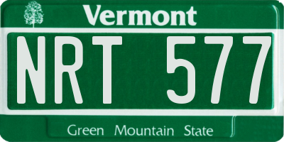 VT license plate NRT577