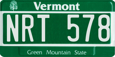 VT license plate NRT578
