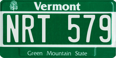VT license plate NRT579