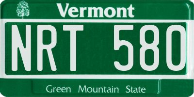 VT license plate NRT580