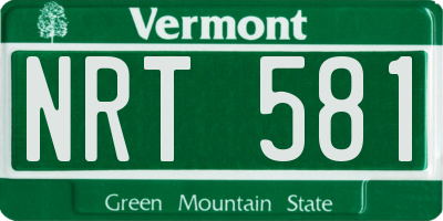 VT license plate NRT581