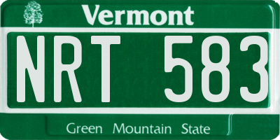 VT license plate NRT583