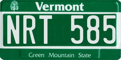 VT license plate NRT585