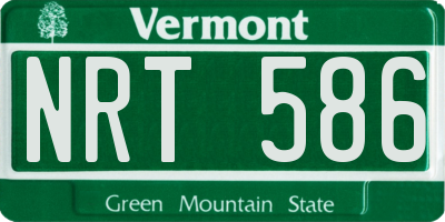 VT license plate NRT586