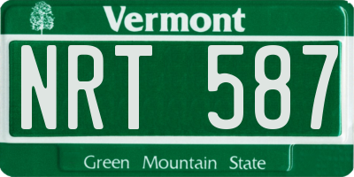 VT license plate NRT587