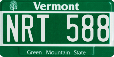VT license plate NRT588