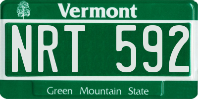 VT license plate NRT592
