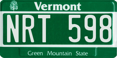 VT license plate NRT598