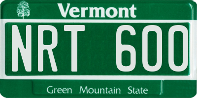 VT license plate NRT600