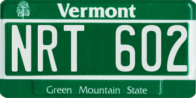 VT license plate NRT602