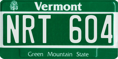 VT license plate NRT604