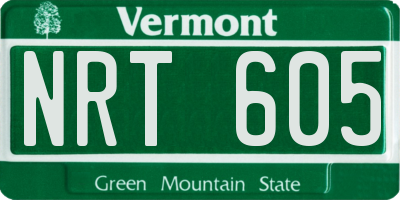VT license plate NRT605