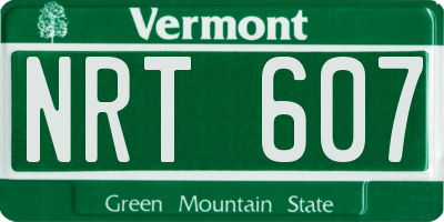 VT license plate NRT607