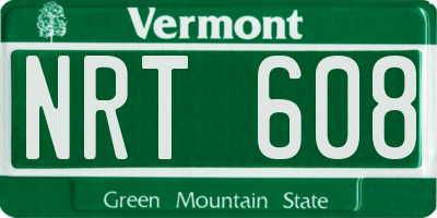 VT license plate NRT608