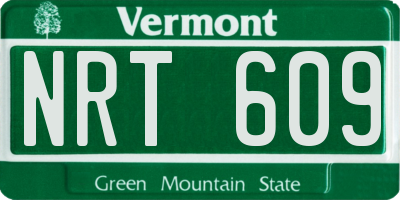 VT license plate NRT609