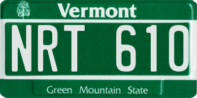 VT license plate NRT610