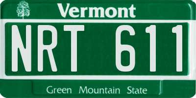 VT license plate NRT611