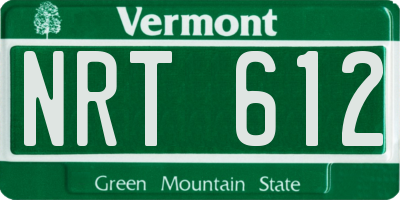 VT license plate NRT612