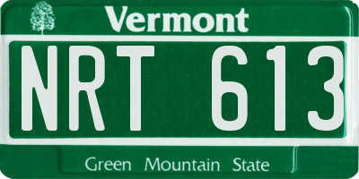 VT license plate NRT613