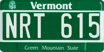 VT license plate NRT615