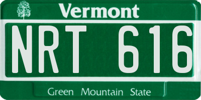 VT license plate NRT616