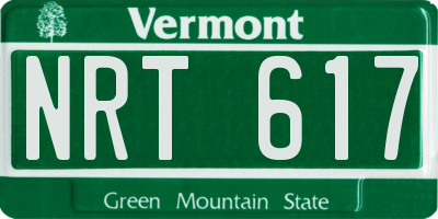 VT license plate NRT617