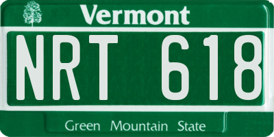 VT license plate NRT618